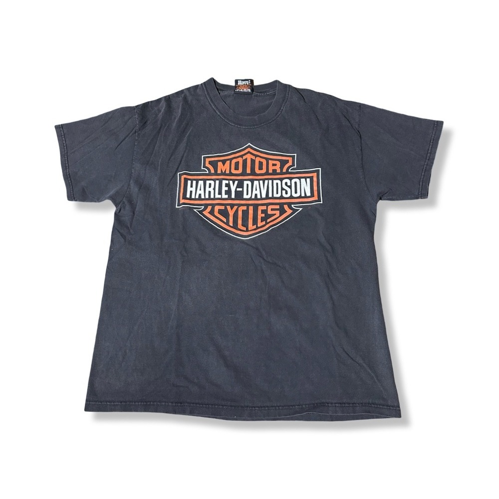 Vintage Y2K Harley Davidson T-Shirt Mens L Black Excellent York PA Logo Preowned
